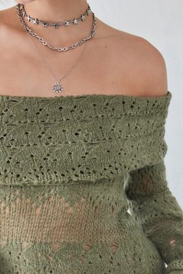 UO Bardot Laddered Knit Jumper