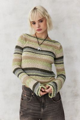 T-shirt à manches longues en maille rayée UO
