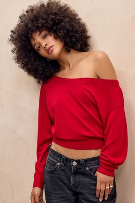 UO Cameryn Off-Shoulder Batwing Knit Jumper