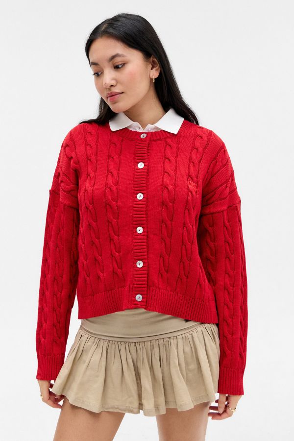 Slide View: 1: iets frans... Cable Knit Cardigan