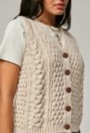 Thumbnail View 2: Gilet en tricot câblé à boutons BDG