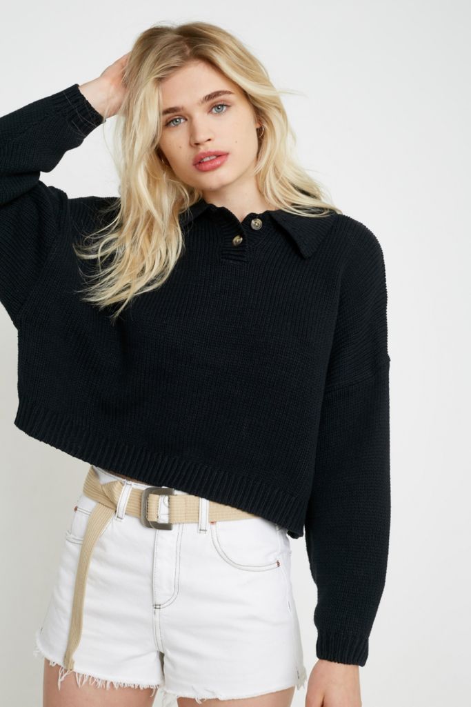 UO Nico Polo Collar Knitted Top | Urban Outfitters UK