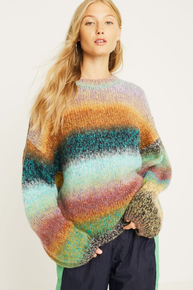 UO Rainbow Ombre Oversized Jumper | Urban Outfitters UK
