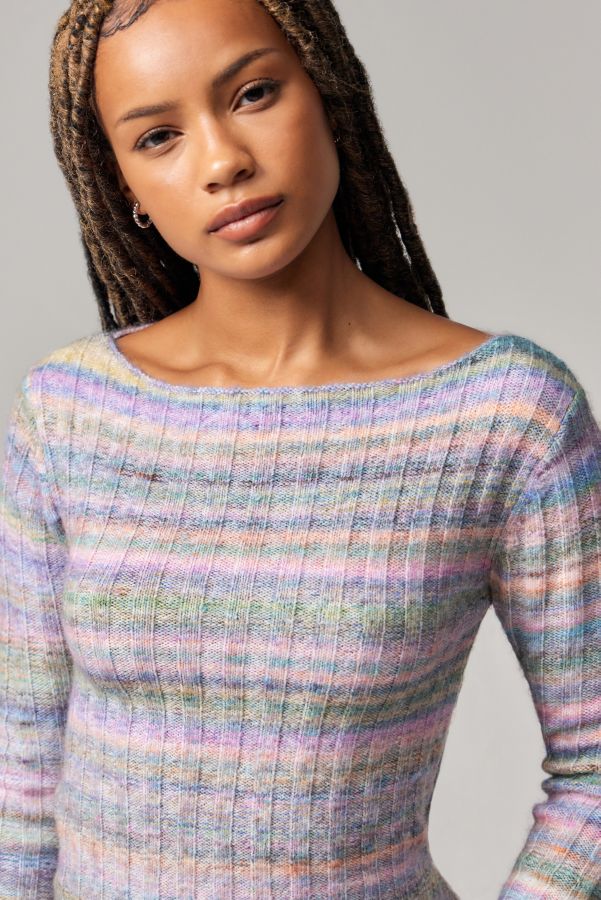 Slide View: 2: BDG Space-Dye Ribbed Knit Top