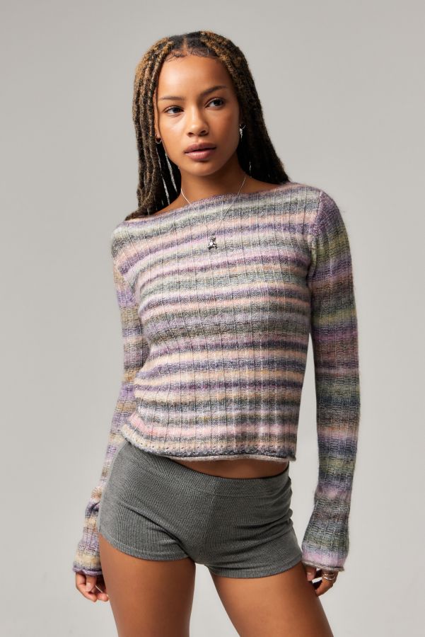 Slide View: 1: BDG Space-Dye Ribbed Knit Top