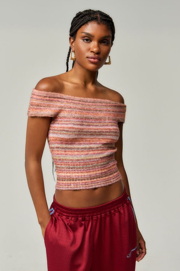 Slide View: 2: UO Space-Dye Off-The-Shoulder Top