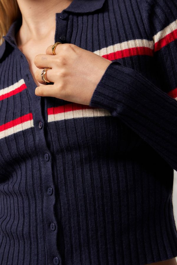 Vista diapositiva: 2: BDG Denver Cardigan Polo a Righe