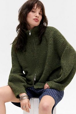 Cardigan zippé à col cheminée UO Finn