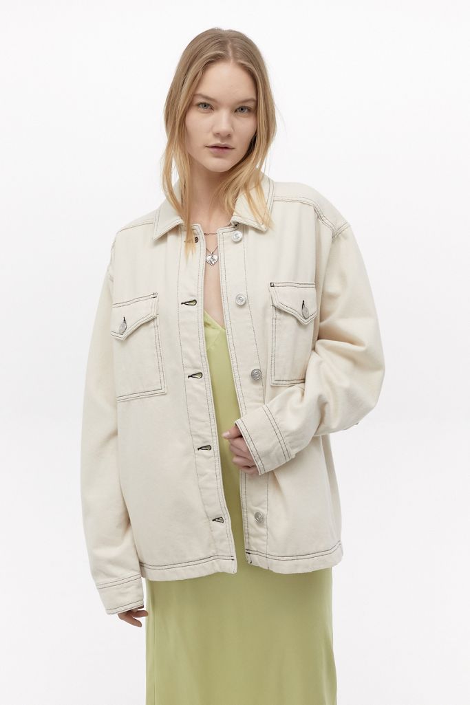 BDG Contrast Stitch Shirt Jacket Urban Outfitters UK