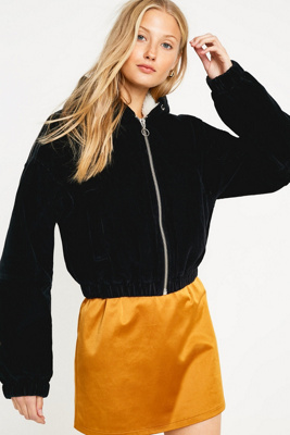 uo corduroy hooded cropped jacket