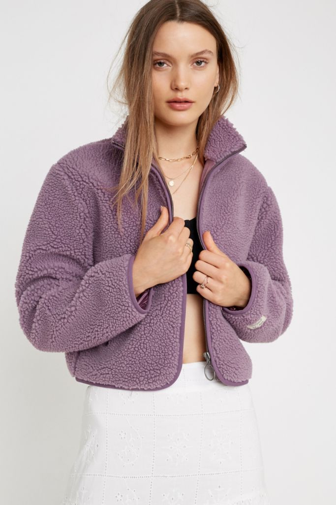 Uo Scout Sherpa Lilac Jacket Urban Outfitters Uk 7358