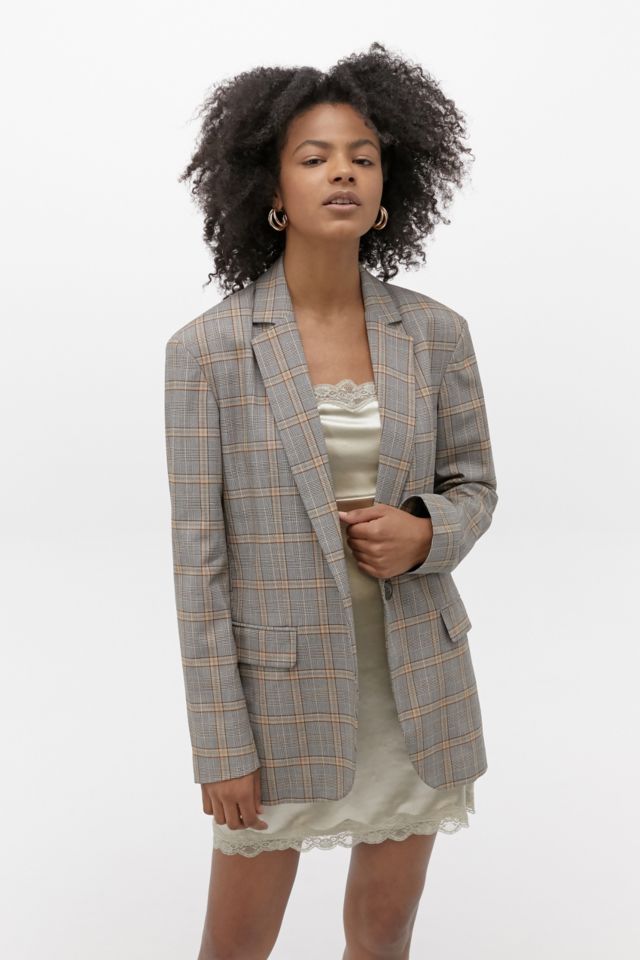 UO Check Granddad Blazer | Urban Outfitters UK