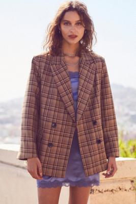 UO '90s Check Oversized Blazer | Urban Outfitters UK