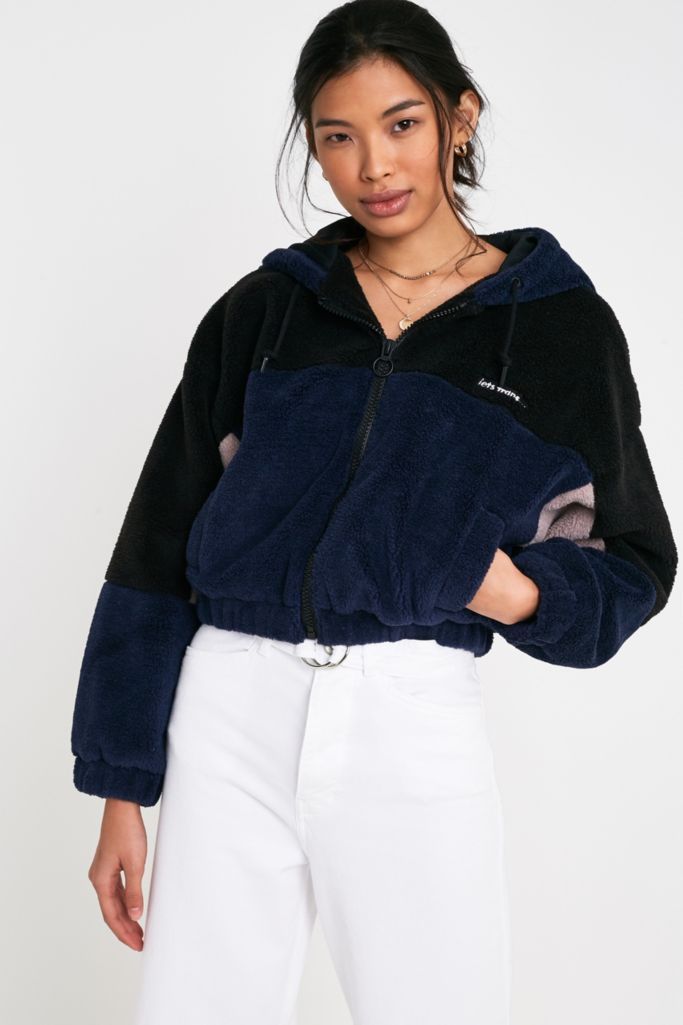 iets frans... Colourblock Fleece Cropped Jacket | Urban Outfitters UK