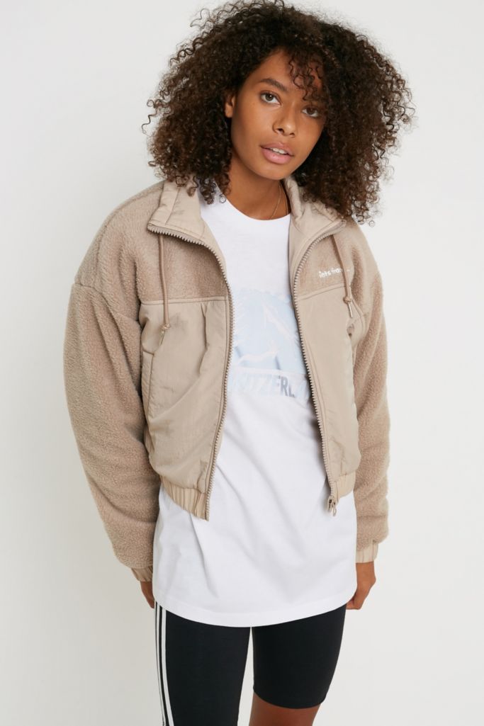 iets frans... Fleece & Nylon Cream Jacket | Urban Outfitters UK