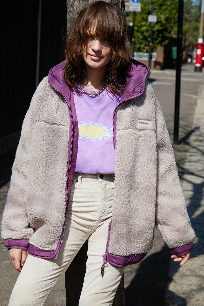 Sweat à Capuche Polaire Femme Rab - Violet, Taille 12 (L), Fermeture 1/2 Zip