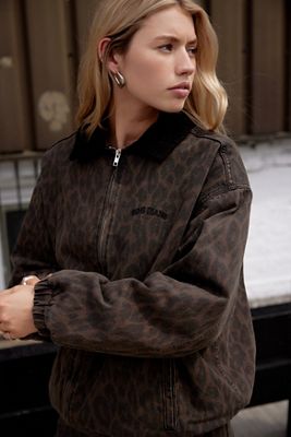 BDG Leopard Print Harrington Jacket