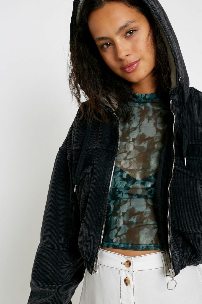 BDG Corduroy & Borg Acid Wash Crop Jacket | Urban Outfitters UK