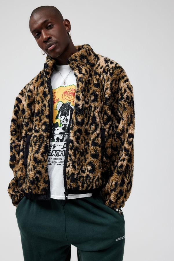 Slide View: 5: BDG Olive Leopard Print Fleece