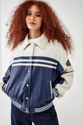 BDG Siren Faux Leather Varsity Jacket