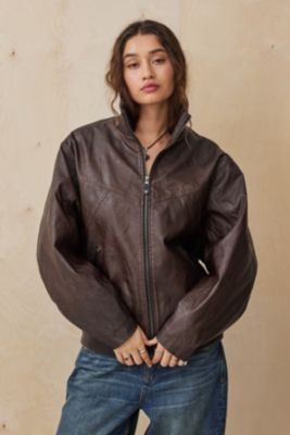 Chaqueta Bomber de Cuero Sintético BDG Frances