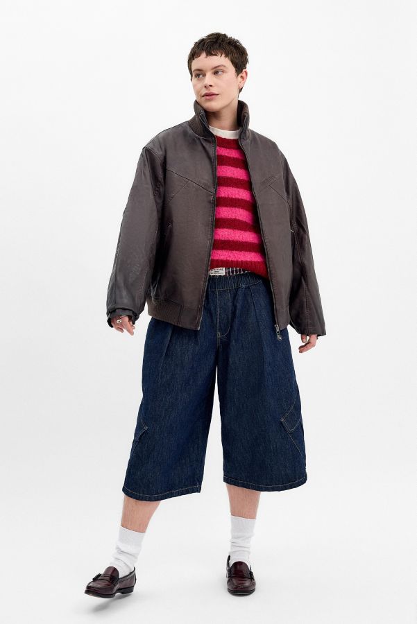 Slide View: 6: BDG Frances Kunstleder Bomberjacke