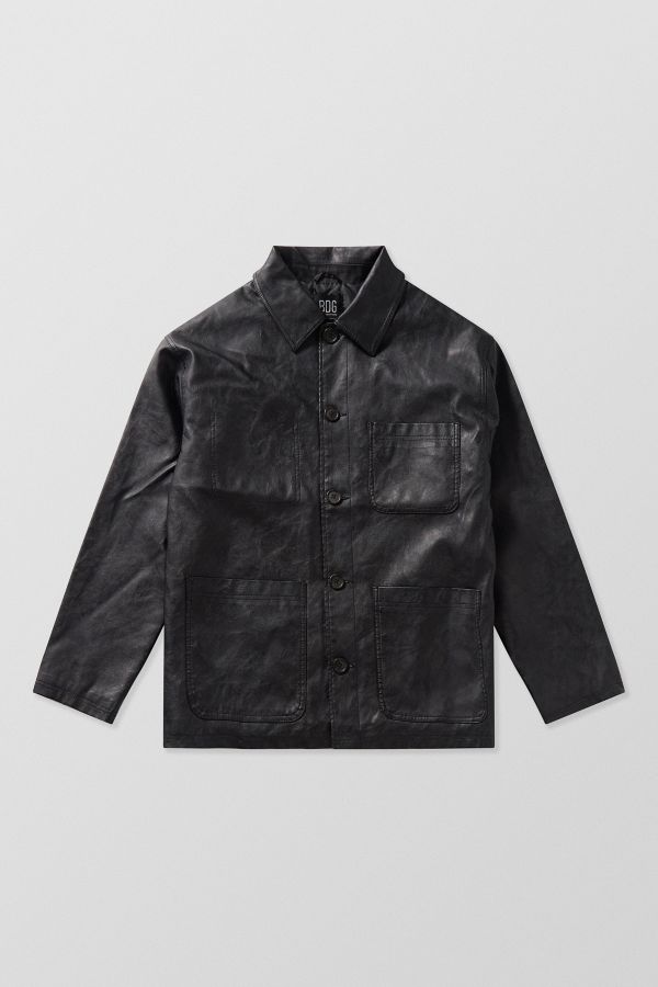 Slide View: 8: BDG Faux Leather Chore Jacket