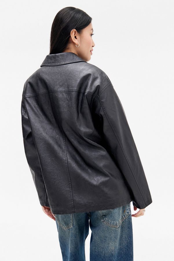 Slide View: 4: BDG Faux Leather Chore Jacket