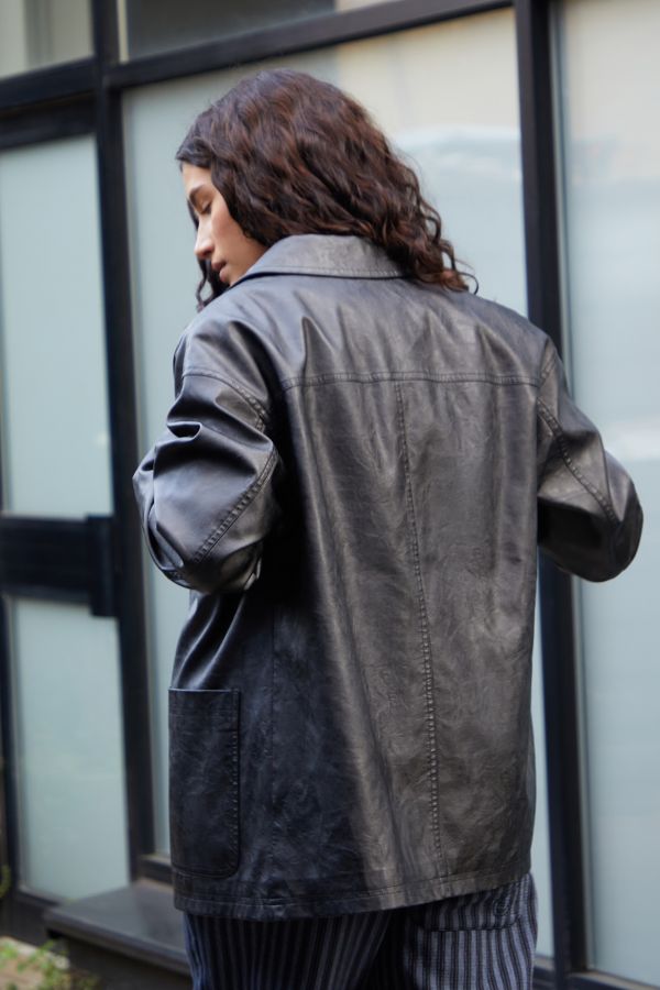 Slide View: 5: BDG Faux Leather Chore Jacket