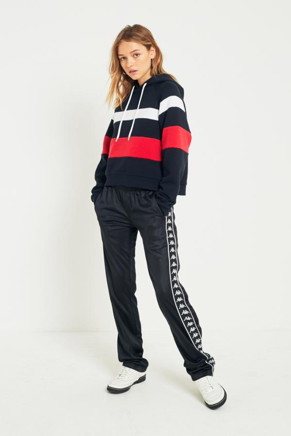 Urban Outfitters Navy Double Striped Hoodie | Urban Outfitters UK