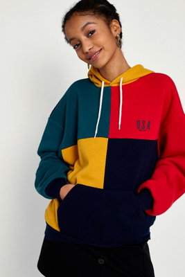 urban outfitters colorblocked hoodie