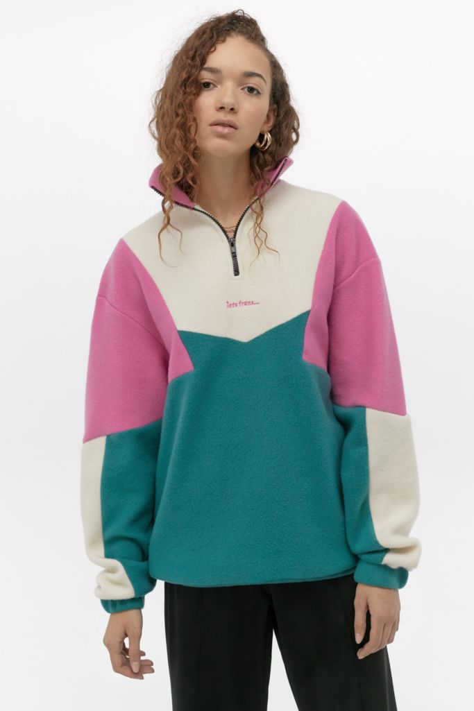 iets frans... Supersoft Fleece Colourblock Quarter-Zip Sweatshirt ...