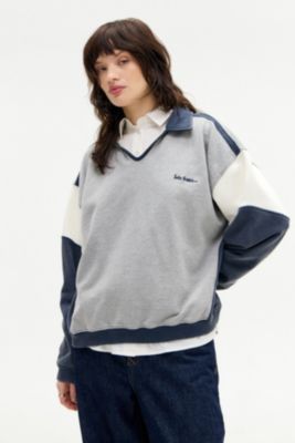 iets frans... Open Neck Stripe Sweatshirt