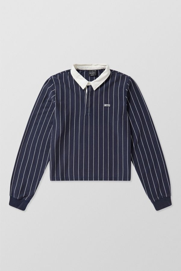 Slide View: 10: iets frans... Pinstripe Boxy Rugby Top