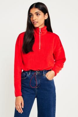 funnel neck zip up sweatshirt