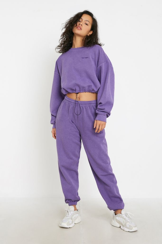 iets frans... Bubble Hem Crew Neck Purple Sweatshirt | Urban Outfitters UK