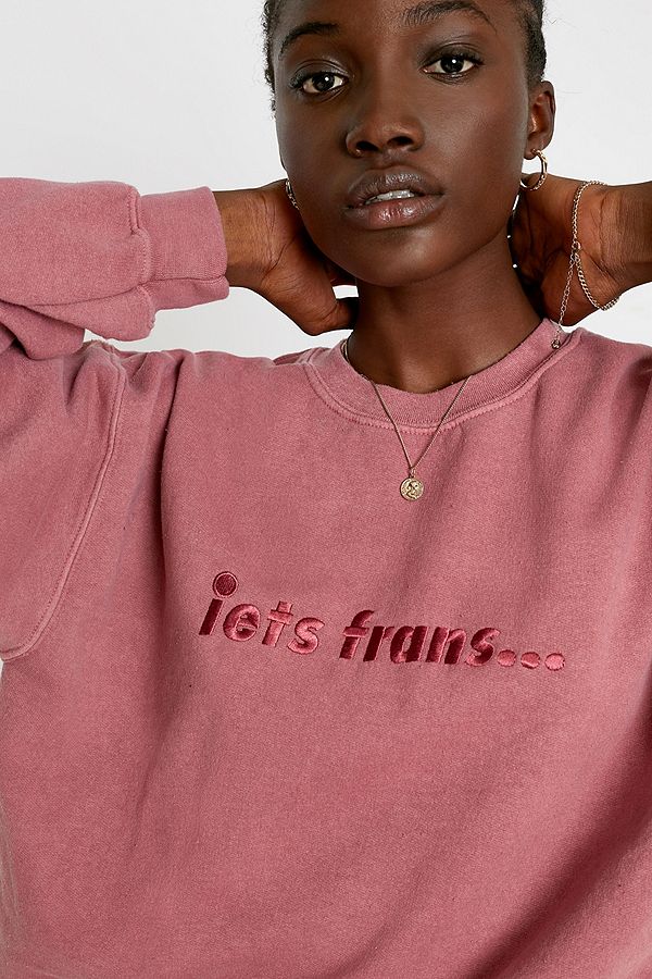 iets frans... Pink Crew Neck Sweatshirt | Urban Outfitters UK