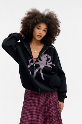 Sweat à capuche zippé UO Dusty Spider