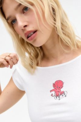 UO Little Devil Off-Shoulder T-Shirt