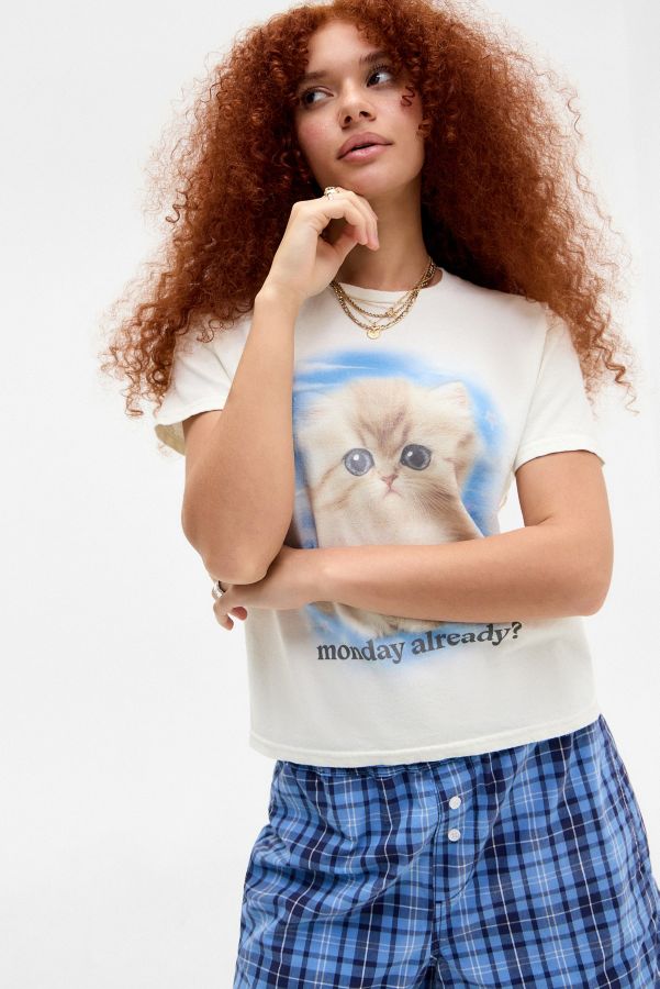 Slide View: 1: T-shirt ample UO Monday Kitten