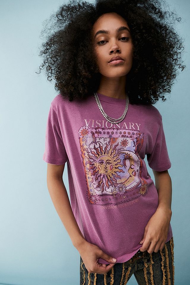 UO Purple Visionary Celestial Boyfriend T-Shirt | Urban Outfitters UK