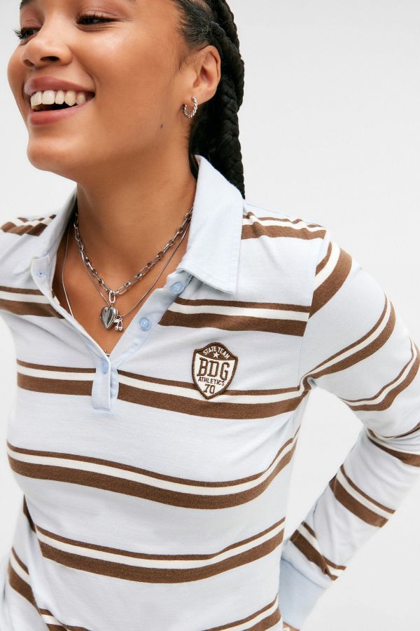 Slide View: 1: BDG Shrunken Stripe Rugby T-Shirt