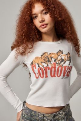 Top in Maglia Waffle Cordova Horse UO