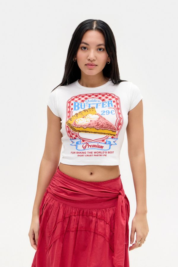 Slide View: 1: UO Butter Geschrumpftes Baby T-Shirt