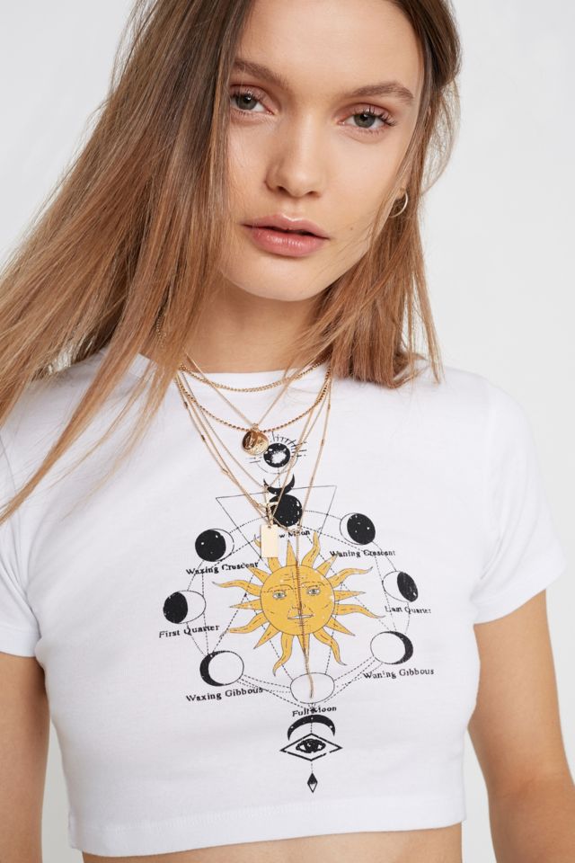 UO Sun + Moon Crop Baby T-Shirt | Urban Outfitters UK