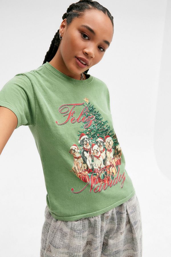 Slide View: 4: UO Feliz Navidog Relaxed T-Shirt