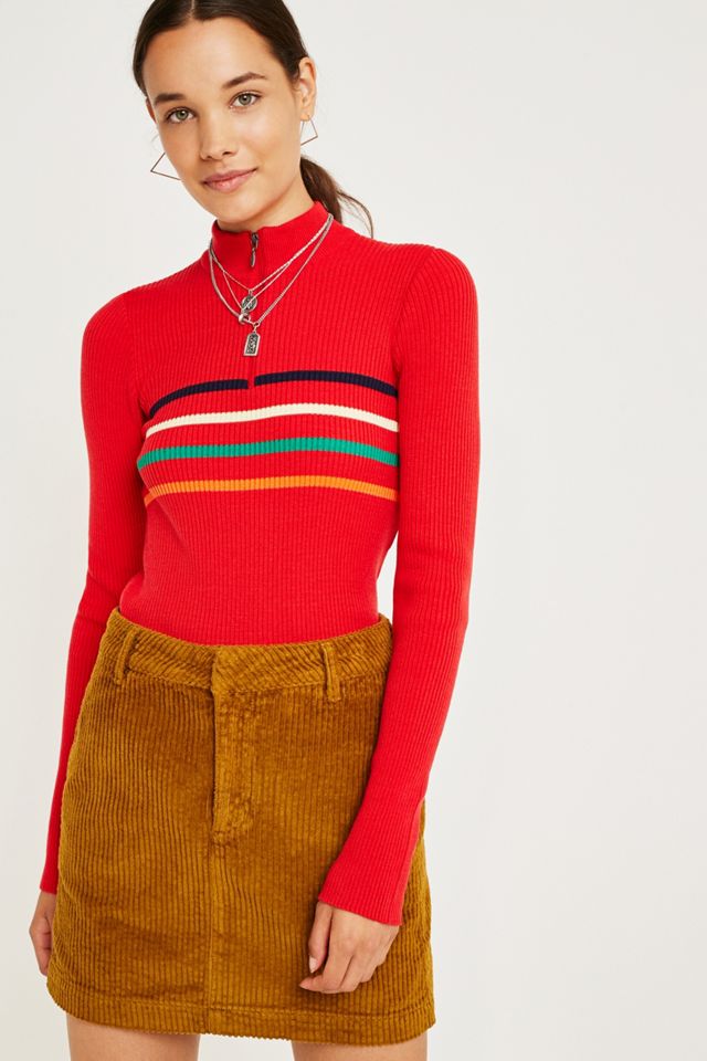 Jupe Rouge Foncé Urban Outfitters BDG Coupe A-Line - Taille XS - Occasion Très Bon État