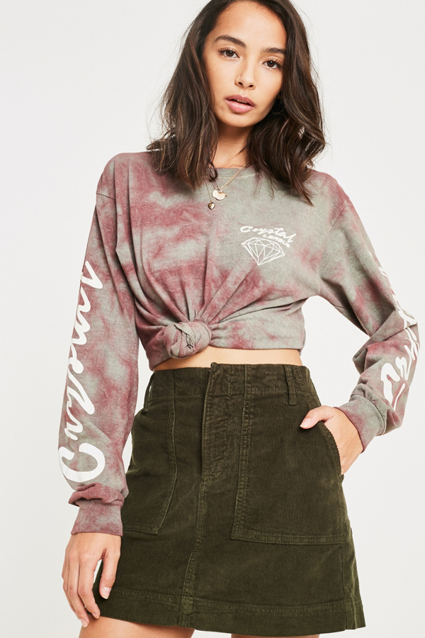 BDG Khaki Corduroy Carpenter Skirt Urban Outfitters UK