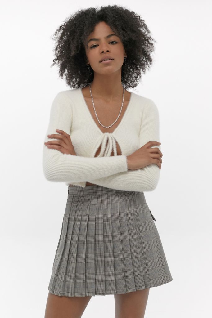 UO Checked Pleated Mini Tennis Skirt | Urban Outfitters UK