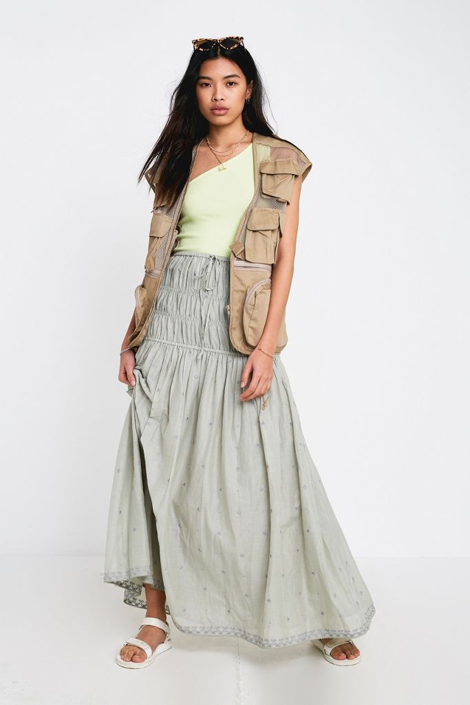 UO Premium Embroidered Maxi Skirt | Urban Outfitters UK